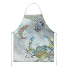 Load image into Gallery viewer, Crab, Shrimp and Oyster Watercolor Apron – Artist-Designed Kitchen, BBQ &amp; Craft Apron SC2010APRON