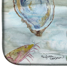 Load image into Gallery viewer, Crab, Shrimp and Oyster Watercolor Dish Drying Mat – Absorbent, Artistic Kitchen Essentials SC2010DDM