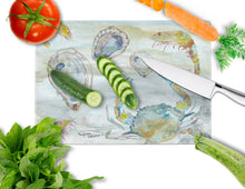 Load image into Gallery viewer, Crab, Shrimp and Oyster Watercolor Glass Cutting Boards – Durable, Decorative Kitchen Art Large SC2010LCB