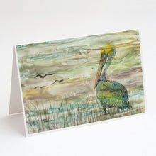 Load image into Gallery viewer, Pelican Sunset Greeting Cards -  Blank Note Cards – 8-Pack of Artist-Designed Cards with Envelopes