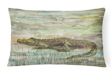 Load image into Gallery viewer, Alligator Sunset Canvas Fabric Decorative Pillow SC2016PW1216