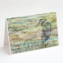 Load image into Gallery viewer, Blue Heron Sunset Greeting Cards -  Blank Note Cards – 8-Pack of Artist-Designed Cards with Envelopes