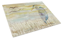 Load image into Gallery viewer, Blue Heron Yellow Sky Glass Cutting Boards – Durable, Decorative Kitchen Art Large SC2020LCB