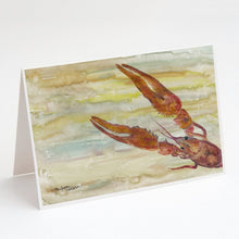 Load image into Gallery viewer, Crawfish Yellow Sky Greeting Cards -  Blank Note Cards – 8-Pack of Artist-Designed Cards with Envelopes