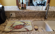 Load image into Gallery viewer, Cooked Crab Yellow Sky Dish Drying Mat – Absorbent, Artistic Kitchen Essentials SC2022DDM