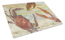 Load image into Gallery viewer, Crab, Shrimp, Oyster Yellow Sky Glass Cutting Boards – Durable, Decorative Kitchen Art Large SC2023LCB