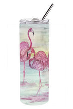 Load image into Gallery viewer, Flamingos Double Walled Stainless Steel 20 oz Skinny Tumbler SC2034TBL20