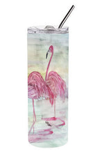 Load image into Gallery viewer, Flamingos Double Walled Stainless Steel 20 oz Skinny Tumbler SC2034TBL20