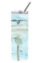 Load image into Gallery viewer, Pelicans in Blue Double Walled Stainless Steel 20 oz Skinny Tumbler SC2035TBL20