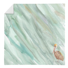 Load image into Gallery viewer, Brown Pelican on Sage Green Cloth Napkin, Fabric Table Napkin, Reusable, printed in the USA SC2063NAP