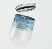 Load image into Gallery viewer, Crabs Shrimp and oysters Stainless Steel 12 oz Stemless Wine Glass