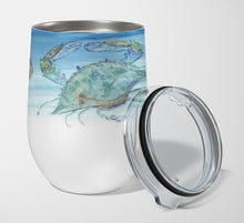 Load image into Gallery viewer, Crabs Shrimp and oysters Stainless Steel 12 oz Stemless Wine Glass
