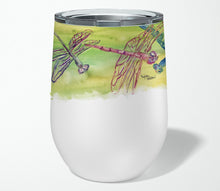 Load image into Gallery viewer, Dragonflies Stainless Steel 12 oz Stemless Wine Glass