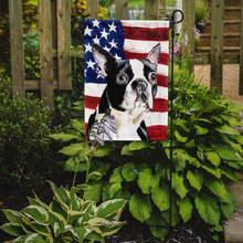 Load image into Gallery viewer, USA American Flag with Boston Terrier Garden Flag – Decorative Outdoor Yard Flag