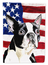 Load image into Gallery viewer, USA American Flag with Boston Terrier Garden Flag – Decorative Outdoor Yard Flag