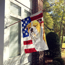 Load image into Gallery viewer, USA American Flag with Bulldog English Flag Canvas House Size