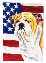 Load image into Gallery viewer, USA American Flag with Bulldog English Flag Canvas House Size