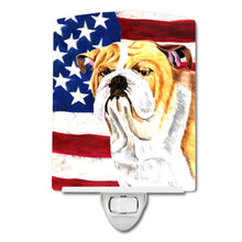 Load image into Gallery viewer, USA American Flag with Bulldog English Ceramic Night Light SC9002CNL