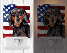 Load image into Gallery viewer, USA American Flag with Dachshund Ceramic Night Light SC9003CNL