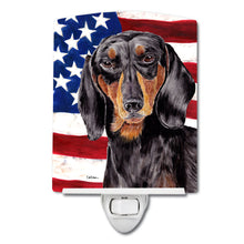 Load image into Gallery viewer, USA American Flag with Dachshund Ceramic Night Light SC9003CNL