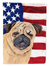 Load image into Gallery viewer, USA American Flag with Pug Flag Canvas House Size