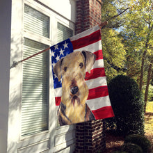 Load image into Gallery viewer, USA American Flag with Airedale Flag Canvas House Size