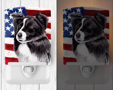Load image into Gallery viewer, USA American Flag with Border Collie Ceramic Night Light SC9009CNL