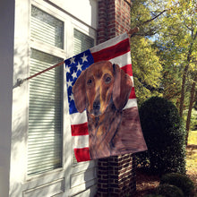 Load image into Gallery viewer, USA American Flag with Dachshund Flag Canvas House Size