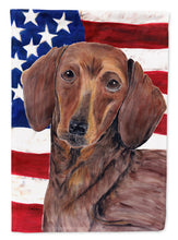 Load image into Gallery viewer, USA American Flag with Dachshund Flag Canvas House Size
