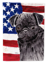 Load image into Gallery viewer, USA American Flag with Pug Flag Canvas House Size