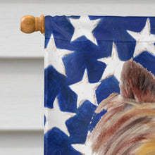 Load image into Gallery viewer, USA American Flag with Yorkie Flag Canvas House Size