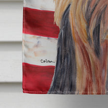 Load image into Gallery viewer, USA American Flag with Yorkie Flag Canvas House Size