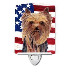 Load image into Gallery viewer, USA American Flag with Yorkie Ceramic Night Light SC9013CNL