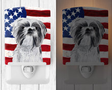 Load image into Gallery viewer, USA American Flag with Shih Tzu Ceramic Night Light SC9015CNL
