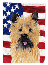 Load image into Gallery viewer, USA American Flag with Cairn Terrier Flag Canvas House Size
