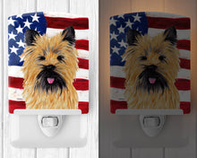 Load image into Gallery viewer, USA American Flag with Cairn Terrier Ceramic Night Light SC9017CNL