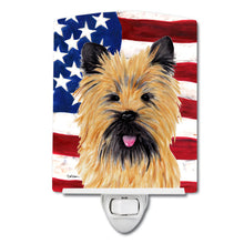 Load image into Gallery viewer, USA American Flag with Cairn Terrier Ceramic Night Light SC9017CNL