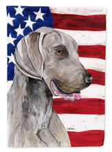 Load image into Gallery viewer, USA American Flag with Weimaraner Flag Canvas House Size