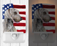 Load image into Gallery viewer, USA American Flag with Weimaraner Ceramic Night Light SC9021CNL