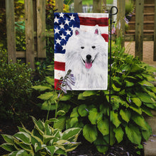 Load image into Gallery viewer, USA American Flag with American Eskimo Garden Flag – Decorative Outdoor Yard Flag