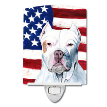 Load image into Gallery viewer, USA American Flag with Pit Bull Ceramic Night Light SC9026CNL