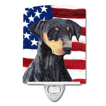 Load image into Gallery viewer, USA American Flag with Doberman Ceramic Night Light SC9030CNL