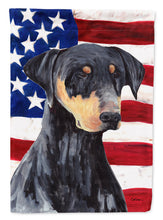 Load image into Gallery viewer, USA American Flag with Doberman Garden Flag – Decorative Outdoor Yard Flag