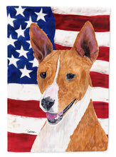 Load image into Gallery viewer, USA American Flag with Basenji Flag Canvas House Size