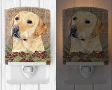 Load image into Gallery viewer, Labrador Faux Burlap and Pine cones Ceramic Night Light SC9049CNL