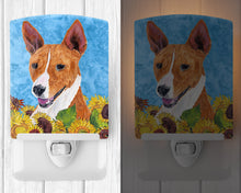 Load image into Gallery viewer, Basenji in Summer Flowers Ceramic Night Light SC9054CNL