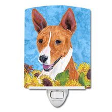 Load image into Gallery viewer, Basenji in Summer Flowers Ceramic Night Light SC9054CNL