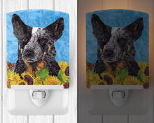 Load image into Gallery viewer, Australian Cattle Dog in Summer Flowers Ceramic Night Light SC9055CNL