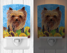 Load image into Gallery viewer, Yorkie in Summer Flowers Ceramic Night Light SC9060CNL