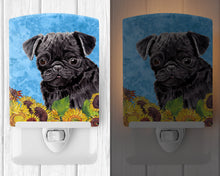 Load image into Gallery viewer, Pug in Summer Flowers Ceramic Night Light SC9062CNL